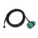 Green Deutsch 9-Pin J1939 Female and Male Pass-through to Molex 6 Pin Female Cable