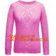 Long Sleeve Casual Hollow Pointelle Knit Pullover Women Spring Sweater
