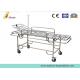 Four Wheels Ambulance Stretcher Trolley , Hospital Stainless Steel Stretcher Cart ALS-S017