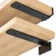 8 Inch Black Metal L Brackets Hidden Brackets for Floating Wood Shelves Tolerance 0.02