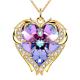 18 Inch 8.2 Austrian crystal Necklace Big Heart Necklace Crystal Rose Gold Colorful Crystal Womens Necklaces Gold