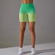 Seamless candy gradient training tight high-waisted exercise shorts running fitness yoga pants woman