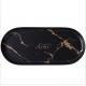 Black Marble Lead Free Ceramic Serving Tray Round Oval Non Toxic