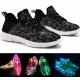 Woven Upper Shining Fiber Optic LED Shoes Remote Control Led Sneakers For Adults