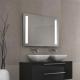 LED Bathroom backlit Mirror with shelf 2018 new steel glass shelf light mirror