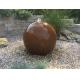 Outdoor Rusty Corten Steel Garden Fountain Ball Shaped Waterfall