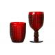 Solid Red Embossed 270ml Colored Crystal Wine Glasses Goblet Style