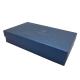 Luxury texture paper navy blue color silver foil stamping logo shirt packaging boxes