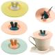 Silicone Cup Lids Food Grade Rabbit Ear Silicone Cup Cover Anti-Dust Airtight Seal  Mugs Tea Cups Hot Cup Lid Coffee Cup