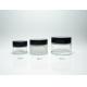 JG-F31 15g 30g 50g empty low profile glass cosmetic jars, wholesale frosted glass cosmetic jars with lids for cosmetics