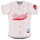 Body L74cm Striped Baseball Teamwear Jersey Fast Dry Moisture Wicking