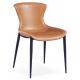 48CM Leather Painted Dining Room Chairs With Metal Frame