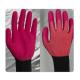 Warehousing Rose Red Polyester Knitting With Colorful Latex Gloves