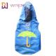 Velcro Opening Rubber Print Waterproof Pet Raincoat Blue XS-XL