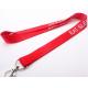 Red color Silk Screen Lanyards , ID card holder lanyard custom printing with BSCI