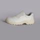 White Low Cut Safety Shoes Comfortable Insole Embossed Cow Leather Upper Slip Resistant PU Outsole