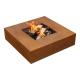 Outdoor Heating Square Corten Steel Wood Burning Fire Pit Table