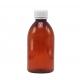 250ml Round Amber Prescription Pharmacy PET Liquid Medicine Scaled Container with Lid