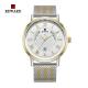 Mesh Strap Mens Watches Quartz Stainless Steel Mineral Crystal Glass With Date