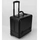 Black Small Rolling Makeup Trolley Case Size 360 * 250 * 360mm / Aluminum Pro Makeup Box