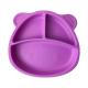 Baby Feeding Plate Set Silicone Customized Sizes Purple Bear Shape Eco Friendly Soft