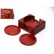 Rosewood Round Cup Coaster set