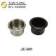 60mm high plastic cup for sofa accessories black durable plastic cup JC-001