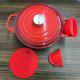 Complete Kitchen Set: Enameled Cast Iron Cookware Trio with Heat-Resistant Silicone Gloves & Pot Holders
