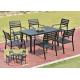 Garden Metal Dining Set / Cast Aluminum Outdoor Furniture Table And Chair