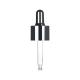 PP Plastic Cosmetic Glass Dropper large 20mm Round Tip Black Silver color