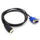 HD TV Monitor Data Cable Triple Shielded Metal Shell With Black Braiding