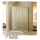 Rectangle Folding Frameless Glass Shower Enclosures With Stainless Steel Hinges Fixed
