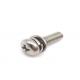 Class 4.8 Carbon Steel Cross Recessed Round Head Screw Assembled With Washer White Galvanized