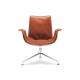 FK Lounge Modern Classic Office Chair Low Back Leather Brushed Metal Foot Bucket