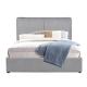 Light Grey King Size Gas Lift Storage Bed PU Leather With Double Pillow Headboard
