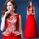Chinese Traditional Bride Toast Set Dress Invisible Zipper Back Evening Dress TSJY140
