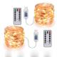 Festive outdoor copper string light 10m 20m remote control timing battery USB garden light for party Christmas decoratio