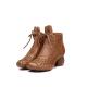 S369 New Leather Retro Mid-Heel Women'S Shoes, Hollow, Cool And Breathable Laces