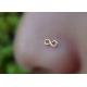 Dainty 18K Gold Nose Piercing L Shaped 0.6mm Thickness Hypoallergenic