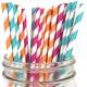 SGS Assorted Colors Party Compostable Christmas Paper Straws