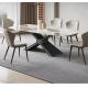 Steel Modern Dining Room Table And Chairs Rectangular Ceramic Marble Top Dining Table