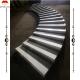 Indoor Stairs Made of Artificial Stone with Calacatta Pattern and LED Lighting Cover
