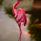 Outdoor Metal Pink Flamingo Yard Decor Animal Metal Flamingo Statue