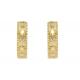 Star Engraved 9K Gold Earrings Huggie Hoop Style Dia 16MM Width 4MM