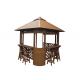 Spa Gazebo With Chair In Black/Brown Color-Duty PS Materials Outdoor Garden