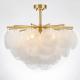 White Frosted Glass Disk Chandelier Glass Pendant Lamps E27 60w For Kitchen ODM