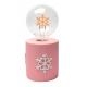 Pink Base LED Filament Lamp With Snow Flake  Resin 3AAA 8.4*8.4*18cm 615g