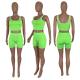 Pure Color Spring & Summer Sexy Sleeveless Vest Shorts Set 13 Colors