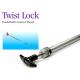 Twist Locking Control Cable Head , Plated Carbon Steel Locking Push Pull Cable Head