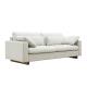 Timber Crossing Three Seater Fabric Sofa Wooden Legs 3 Seater Cloth Sofa
